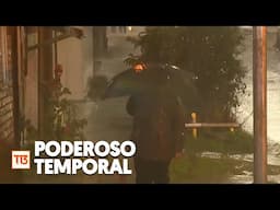 Poderoso temporal avanza hacia Santiago.