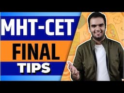 MHTCET Final STRATEGY - 5 Tips  RG Lectures LAST MOMENT GUIDANCE