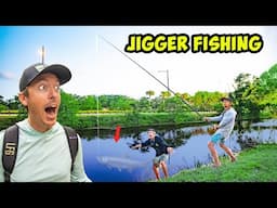 JIGGER Fishing 20 FOOT POLE For GIANT URBAN FISH!