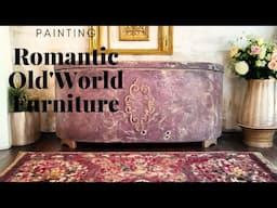 Painting Romantic Purple Olde' World Furniture with ReColour Chalky Paint & Creating Texture