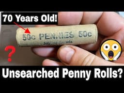 Opening 70 Year Old Unsearched Wheat Penny Rolls from Old Arcade