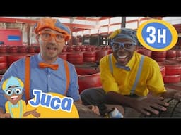 Juca e Blippi competem numa corrida de kart | JUCA BRASIL! | Vídeos Educativos para Crianças