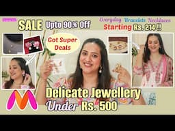 Myntra Jewellery Haul under Rs  500 | Delicate Bracelets, Necklaces, Earrings | Perkymegs Hindi