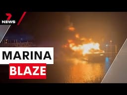 Luxury boat destroyed in North Haven marina fire | 7NEWS