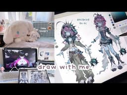 draw w/ me + mini vlog 🐠 my character design process ✦ switching rooms, art comms, life lately…