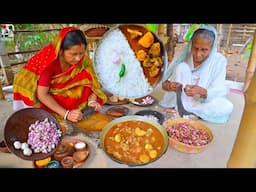 দেশি ছাচি পেঁয়াজ দিয়ে কচি পাঠার ঝোল রান্না | Bengali famous Kochi pathar jhol ranna | villfood