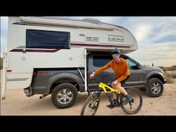 Living in My Truck Camper for 24 hours in Phoenix, Arizona | Mountain Biking in The Sonoran Desert