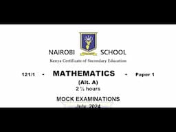 NAIROBI SCHOOL MATHEMATICS MOCK, PAPER 1 SECTION 2