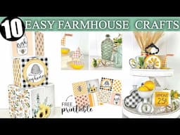 10 FARMHOUSE (REALLY EASY) Dollar Tree Crafts | Heidi Sonboul DIY
