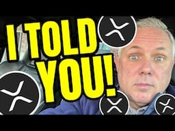 I TOLD YOU THIS WOULD HAPPEN XRP HOLDERS! THIS IS GOOD NEWS!