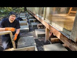 Pouring New Concrete Footings at My Cabin... TWICE 💀😂
