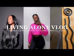 LIVING ALONE VLOG | Maintenance Routine, New Hair, Pilates Princess, Press-Ons, Wash Day & More!