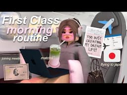 My First Class Morning Routine! ✈️ *Traveling to Tokyo Japan* | Bloxburg Roleplay | w/voices