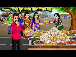 Momo पानी पुरी बेचने वाली गरीब बहू || Momo Pani Puri Selling Poor Daughter -In -Law || Cartoon Video