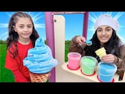 Pretend Play Ice Cream Shop with Heidi & Zidane! 🍨👧👦