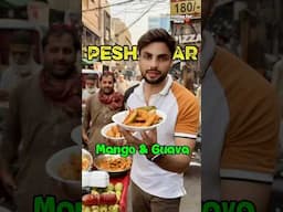 Spicy Raw Mango & Guava Street Snack in Peshawar 🇵🇰 | Must-Try Desi Flavors!