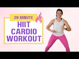20 Minute HIIT Cardio Workout - Intense Cardio Exercises with Low Impact Exercises