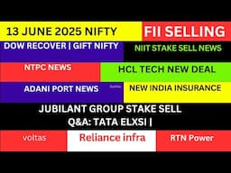 LATEST SHARE MARKET NEWS💥13 JUNE💥NIFTY NEWS💥NTPC NEWS HCL TECH NEWS RTN POWER SHARE NEWS PART-1&2