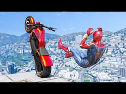 GTA 5 Iron Spiderman Funny Fails Moments - Spiderman Gameplay (Active ragdoll physics) 45