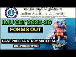 IMU CET 2025-26 FORMS OUT || STUDY MATERIAL ||