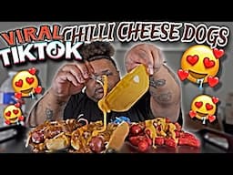 TRYING TIKTOK’S VIRAL HOMEMADE CHILLI CHEESE SAUSAGE DOGS WITH HOTPUFFS| MUKBANG 🤤😍