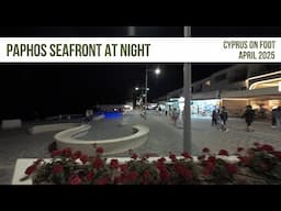 Paphos Sea Front Walk At Night