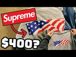 I THRIFTED A RARE BOX LOGO?! goodwill bins live thrifting pov