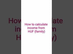 Format to calculate income from HUF in income tax #commerce #shorts