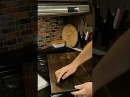 Covering the stove with a removable board nearly doubled our RVs counterstop space - easy DIY! #rv