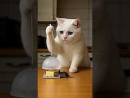 The mouse gets closer... Will the cat's trap work? #cat