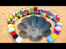 How to make Flower pit with Cement, Coca Cola, Mtn Dew, Fanta, Popular Sodas, Orbeez & Mentos