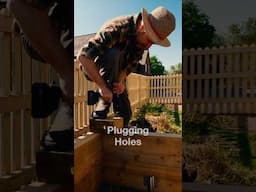 Filling holes in garden sleepers. #woodworking #diy #garden
