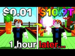 How RICH Can I Get In Only 1 HOUR of Playing Grow a Garden
