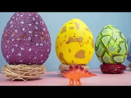 Colorful Eggs Become Big Dinos | FUN ADVENTURE with Ankylosaurus, T-Rex, Stegosaurus & More