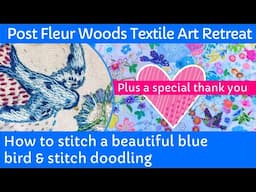 Decorative bird & stitch doodling ideas | textile art vintage | Fleur Woods inspired #slowstitching