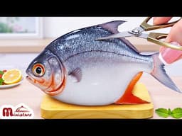 🐟 So Cripsy Miniature Fried Fish With Sweet & Sour Sauce Recipe | ASMR Cooking Mini Food