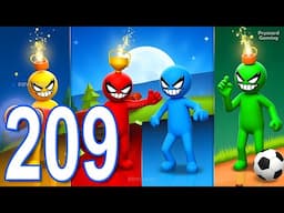 Stickman Party - Gameplay Part 209 Random Funny MiniGames 1 2 3 4 Plyer Free New Update Adventure