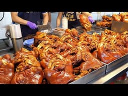 Popular! Delicious Braised Pig's Trotters, Amazing Pig Feet Dishes! / 台式滷豬腳, 豬腳筋, 虎掌製作 - Taiwan Food