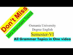 Grammar All in One video semester-6 #grammar_semester-6_OU