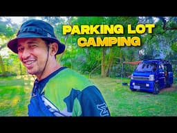 VAN LIFE OVERNIGHT IN A PARKING LOT | Mini Camper Van Adventure