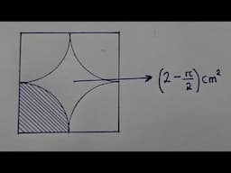 How to find area of the shaded region | #Quarter #circle #Geometry