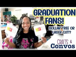 Crafts & Convos | Sublimation Graduation Fans | Laser Cut | Dollar Tree Paddle Fans