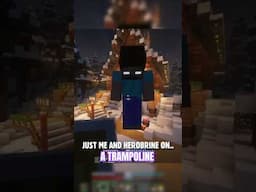 HEROBRINE on a TRAMPOLINE = PEAK Minecraft Content.