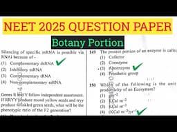 NEET 2025 Question Paper | Complete Solution | Botany portion MCQ| Part 02
