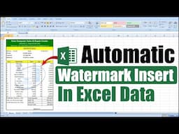 Step by Step Automatic Insert Watermark in MS Excel Data | How to Insert Watermark in Excel Data