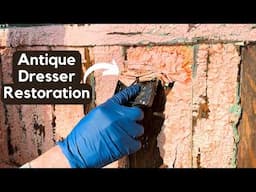 Ep. 126 Amazing RESTORATION of an ANTIQUE Painted DRESSER