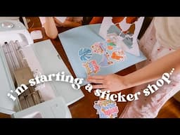 Starting My Art Shop as a 29 y/o Mom! MegaTank Printer Setup + Cricut Sticker Testing