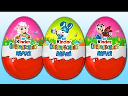 3 ASMR MAXI Kinder Surprises Easter 2025 Inspiring No Talking Video