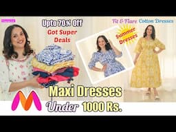 Myntra Maxi Dresses Haul Under 1000 Rs | Modest Cotton Summer Dresses Under Budget | Perkymegs Hindi