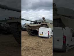 White van crushed with a tank!! #army #crush #destruction